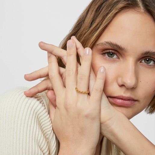 Anillo con baño de oro 18 kt sobre plata TOUS Calin