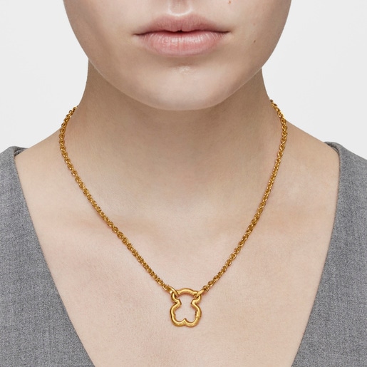 Anilla oso con baño de oro 18 kt sobre plata Hold