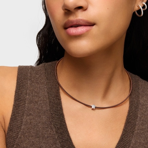 Charm TOUS Mesh Tube de plata motivo estrella 7 mm