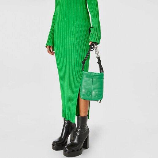 Mini bolso verde de piel TOUS Cloud