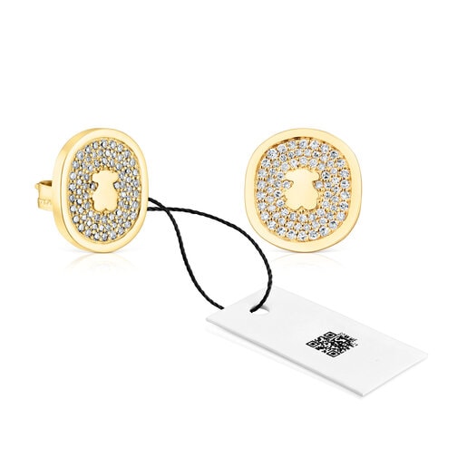 Gold Oursin Earrings with 0.42ct diamonds