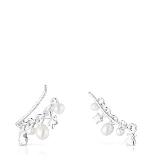 Earcuff Mini Icons en argent avec barre et motifs