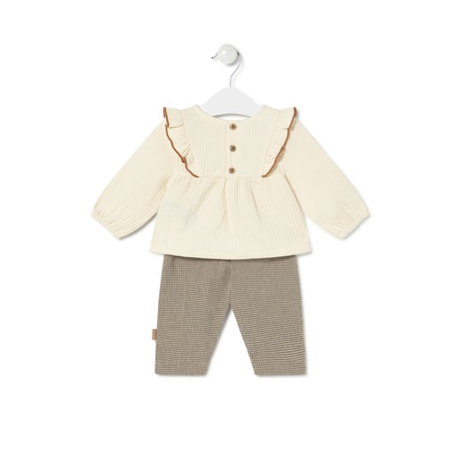 Girls outfit in Brown ecru