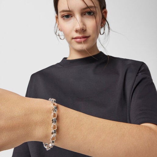 Silver TOUS Bear Bracelet 19cm.