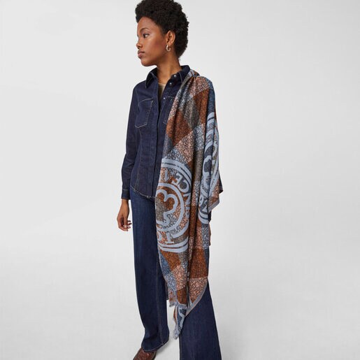 Multi-colored jacquard Kaos Mini Stamp Foulard
