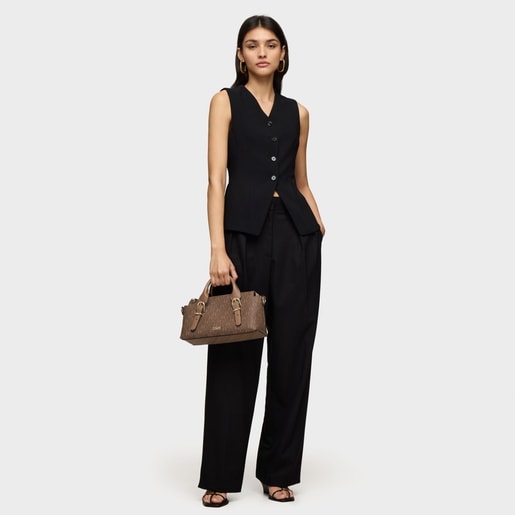 earth-colored Bowling bag TOUS Buckles Silhouette