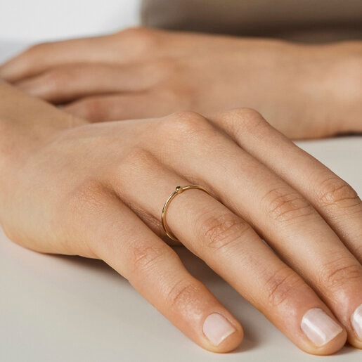 Gold TOUS Cool Joy Ring with chrome diopside