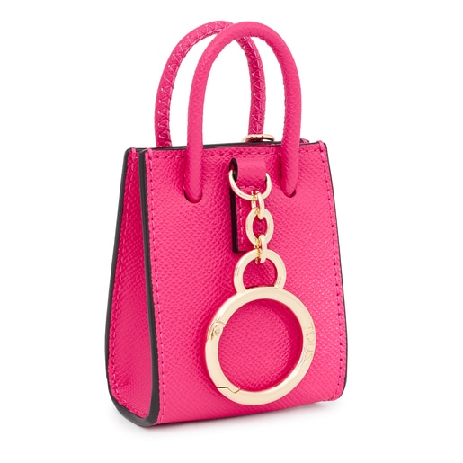 Fuchsia-colored TOUS La Rue Minibag key ring | TOUS