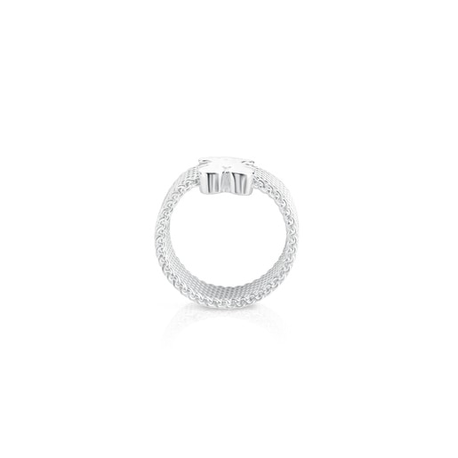 Silver TOUS Mesh Ring 7mm