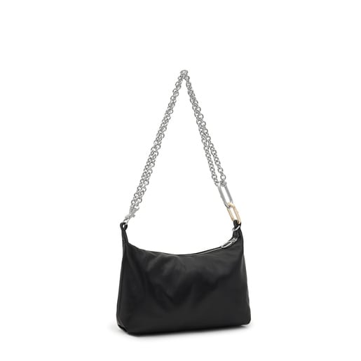 Mini bandolera de piel negra TOUS Hold
