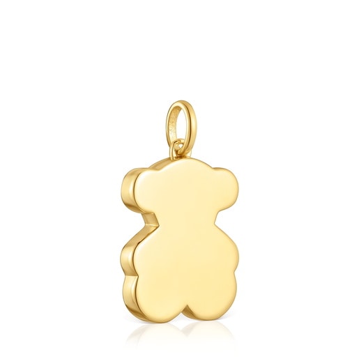 Bear Pendant with 18kt gold plating over silver and lab-grown sapphires Sweet Dolls LGG