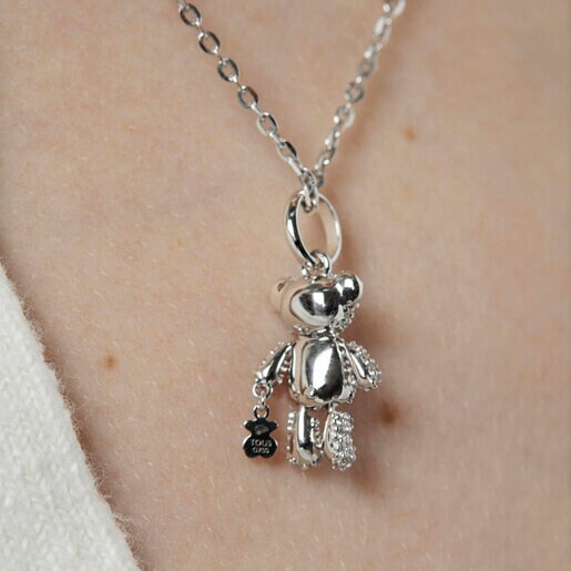 Pendentif Teddy Bear Gems en Or blanc avec Diamants