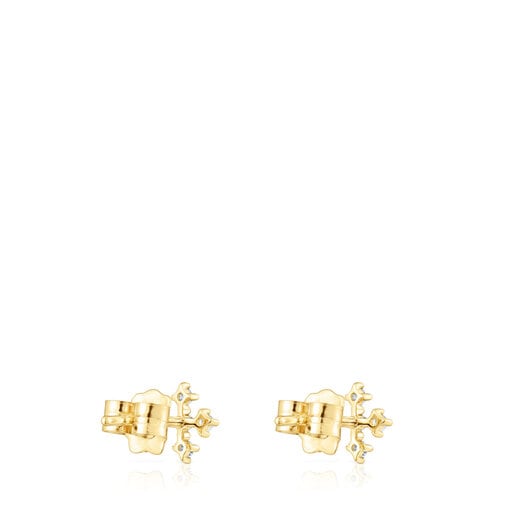 Σκουλαρίκια με σταυρό Les Classiques από χρυσό με διαμάντια
