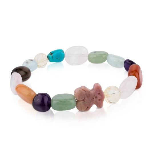 Silver TOUS Color Bracelet with rhodonite