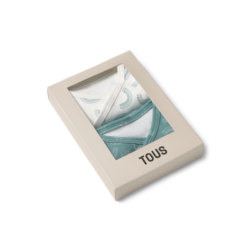 Pack of wrap-over baby bodysuits in Arc mist