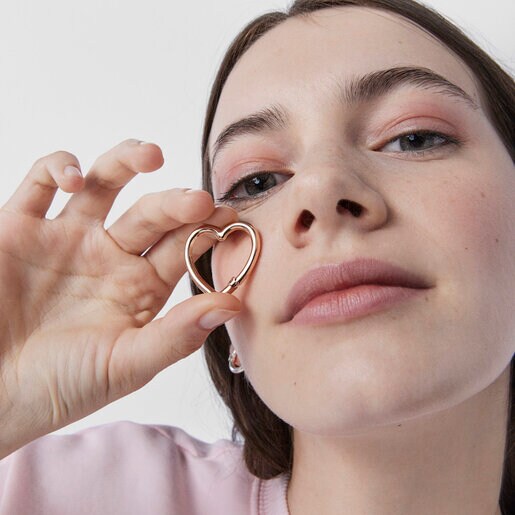 Среднее кольцо с сердечком Hold из розового вермеля