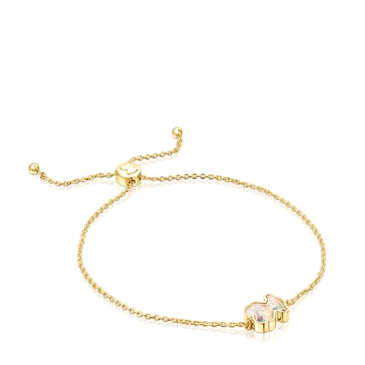 Pulsera con baño de oro 18 kt sobre plata y multi gemas Areia