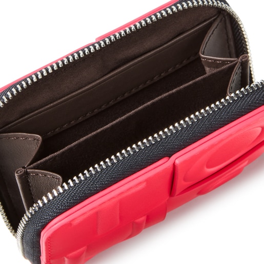 Medium fluorescent pink and brown TOUS Damas Change purse