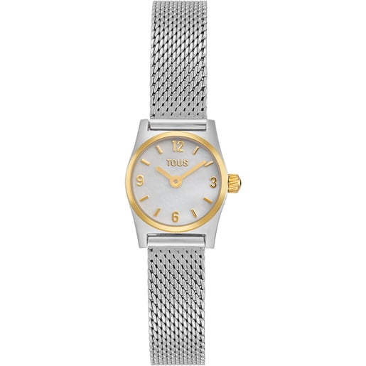 ساعة تناظرية بسوار من الصُلب ووجه من عرق اللؤلؤ من تشكيلة TOUS EPIC MINI