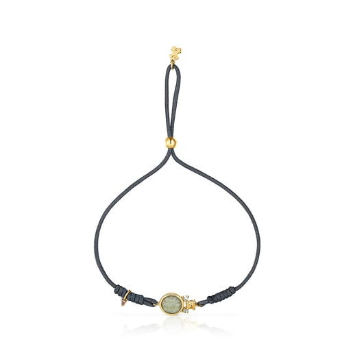 Nylon Virtual Garden Bracelet with labradorite and gold