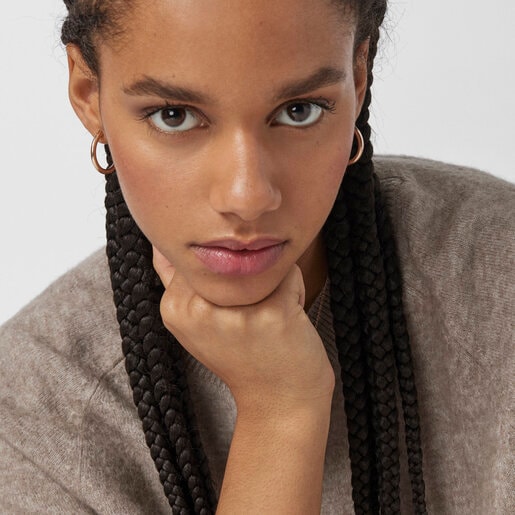 Маленькие серьги TOUS Basics из розового вермеля