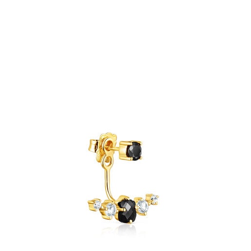 Silver Vermeil Glaring 1/2 Earring with Onyx and Zirconia
