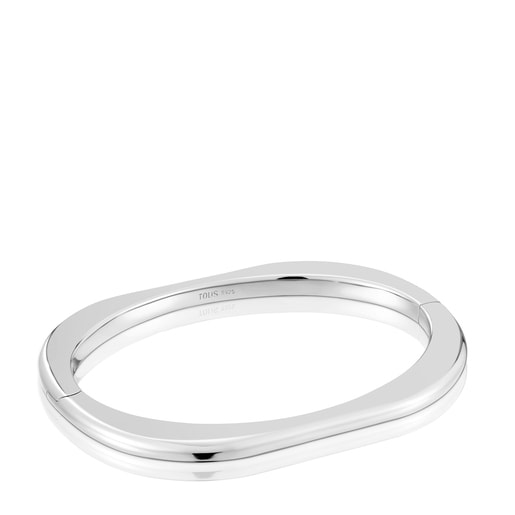 Bracelet manchette fermé en argent Line