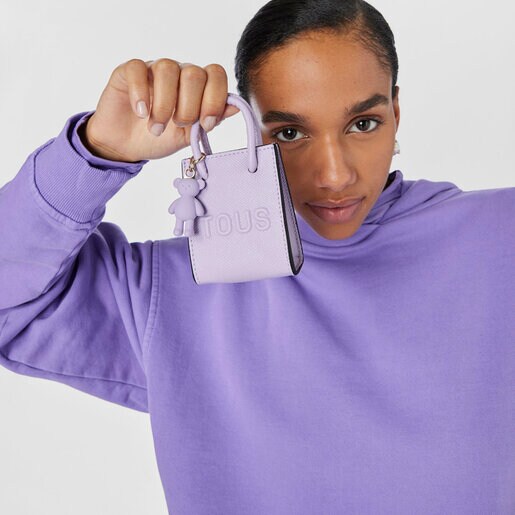 モーブカラーのミニバッグ型キーホルダー TOUS La Rue