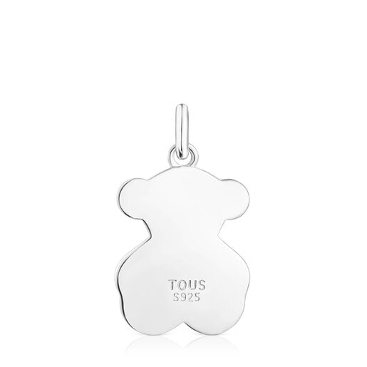 Pendentif médaille en argent silhouette ourson Efecttous