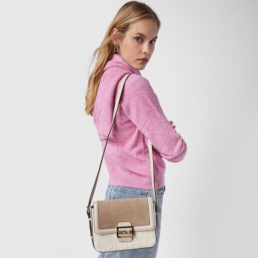 Medium beige Leather TOUS Icon Crossbody bag