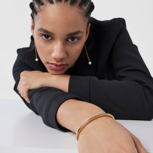 TOUS Nocturne Bracelet in Silver Vermeil with Diamonds 4,5cm.
