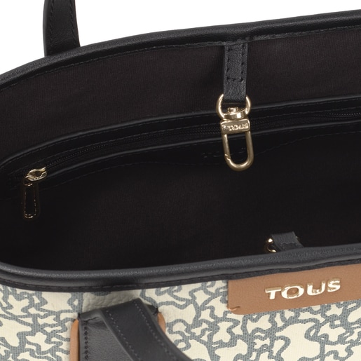 Sac cabas Kaos Mini petit beige et noir