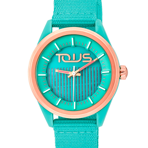 Turquoise solar-powered and sustainable Vibrant Sun Watch