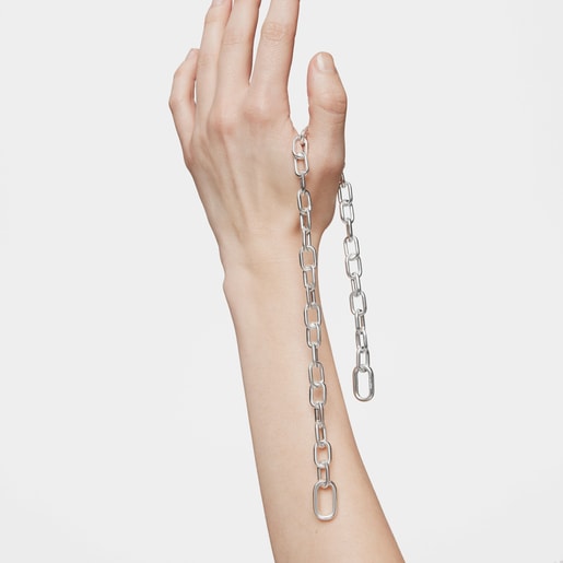 Hold Oval silver short Necklace