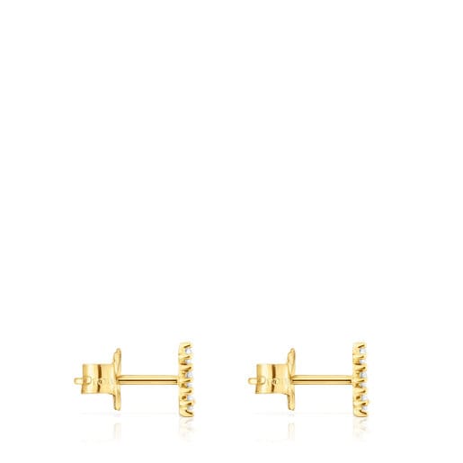 Gold Strip earrings with diamonds Les Classiques