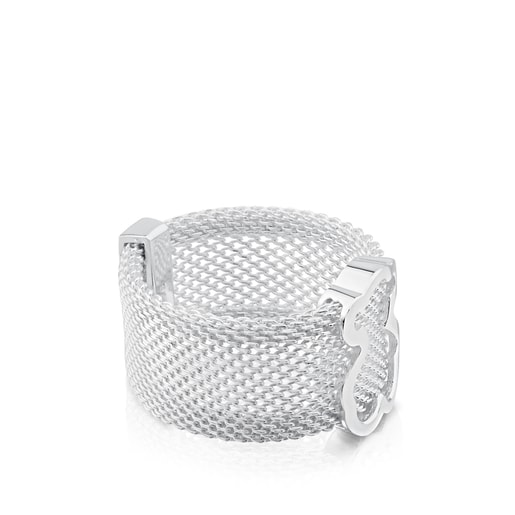 Silver and Steel  Icon Mesh Ring