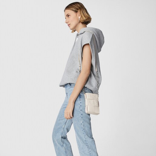 Mini bolso beige y malva TOUS Damas