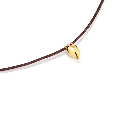 Gold and brown cord Teardrop necklace TOUS Balloon | TOUS