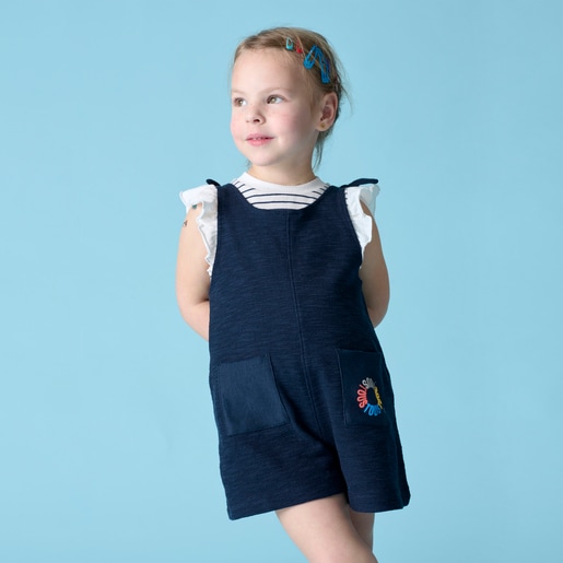 Stripy t-shirt in Navi navy blue