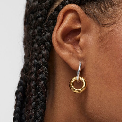 Short two-tone Luah donut Earrings
