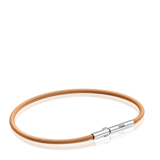 Pulseira em aço IP laranja 17 cm Mesh Tube