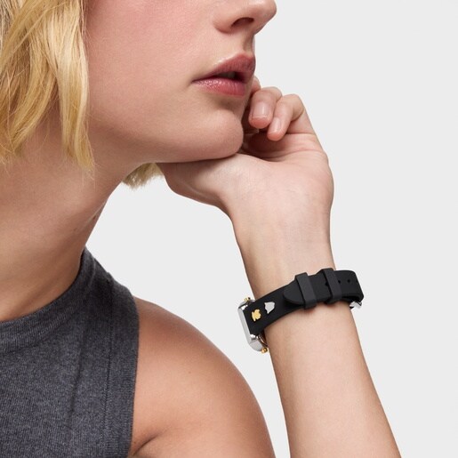 Digital Watch with black strap, steel and gemstones TOUS XPRESURSLF