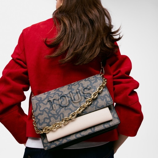 Bandolera mediana Audree Chain negra Kaos Icon