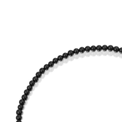 عِقد قصير من الفضة المطلية بالذهب عيار 18 قيراطًا مُرصّع بالعقيق من تشكيلة TOUS Hold Oval