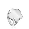 Anillo sello de plata flor Bold Motif
