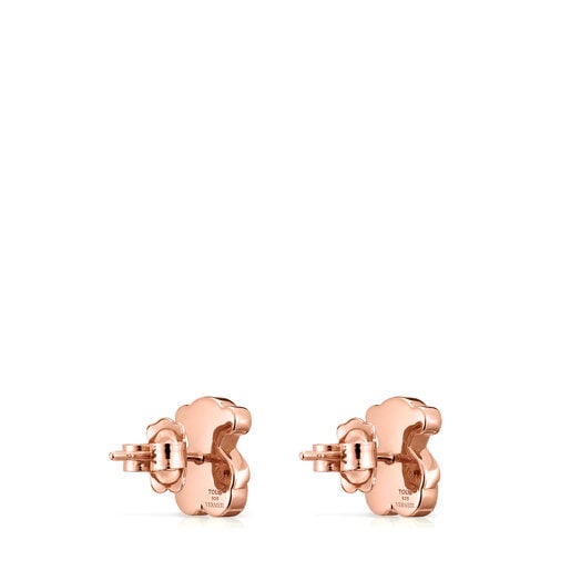 Pendientes oso con baño de oro rosa 18 kt sobre plata Sweet Dolls