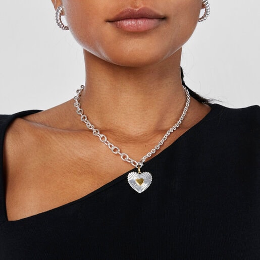 Colgante bicolor corazón Iris Motif