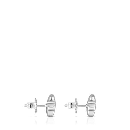 Silver Bold Motif bear Earrings | TOUS