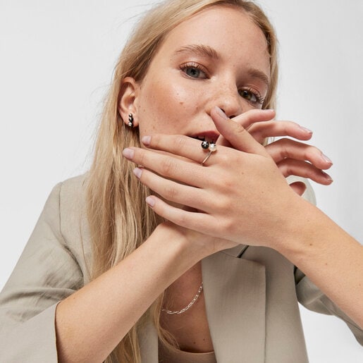 リング  Magic Nature  月・星  　シルバー925　パール・スピネル　