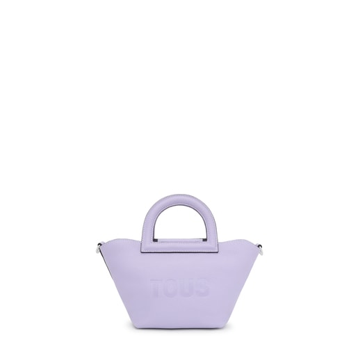 Small lilac-colored leather Shoulder bag TOUS Dora